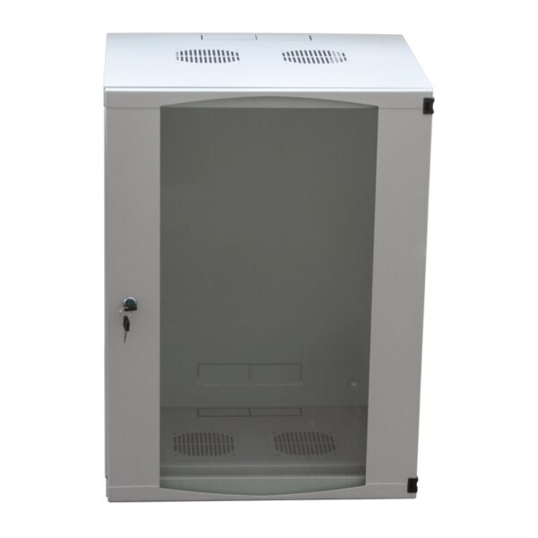 CABINET 19″ LOGILINK 6U 540x450mm, fixare pe perete, Flatpack (dezasamblat), Light Grey, usa sticla cu blocare, otel 1.2mm, sarcina maxima 30Kg, „W06F64G”