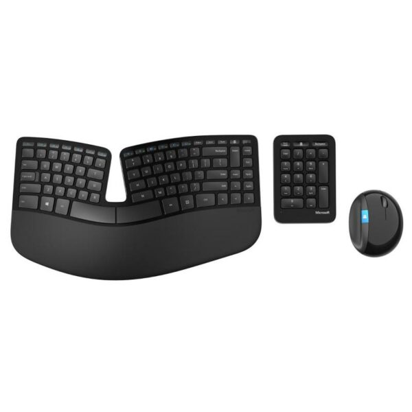 Kit TASTATURA si Mouse Microsoft, „Sculpt Ergonomic”, wireless, 109 taste format standard, mouse , 4/1 butoane, negru, „L5V-00021” (timbru verde 0.8 lei)