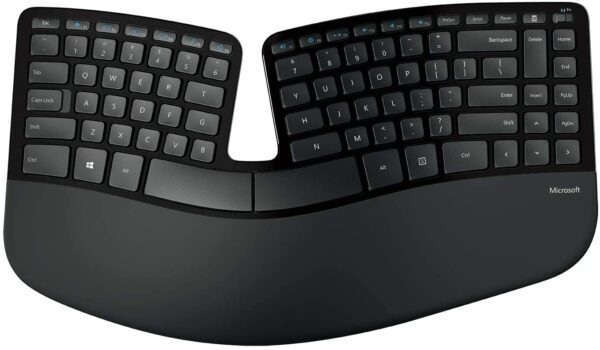 TASTATURI MICROSOFT, „Sculpt Ergonomic”, wireless, 108 taste format standard (104-108 taste), Wireless (2.4 GHz), negru, „5KV-00005” (timbru verde 0.8 lei)