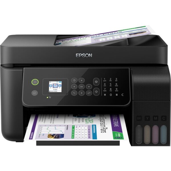 Multifunctional Inkjet CISS Color Epson L5190, A4, Functii: Impr.|Scan.|Cop.|Fax, Viteza de Printare Monocrom: 33 ppm, Viteza de printare color: 33 ppm, Conectivitate:USB|Retea|WiFi, Duplex:nu, ADF:ADF(Timbru Verde 21lei) „C11CG85403”