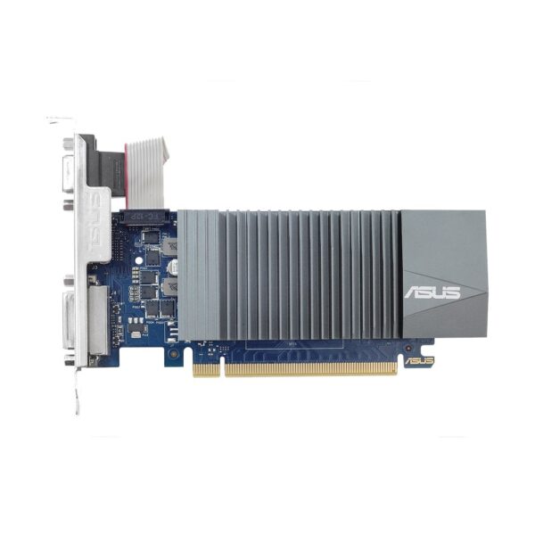 PLACA VIDEO ASUS NVIDIA GeForce GT 710, 1 GB GDDR5 32 biti, PCI Express 2.0 x 16, HDMI, DVI, VGA, sistem racire aer pasiv, „GT710-SL-1GD5-BRK”