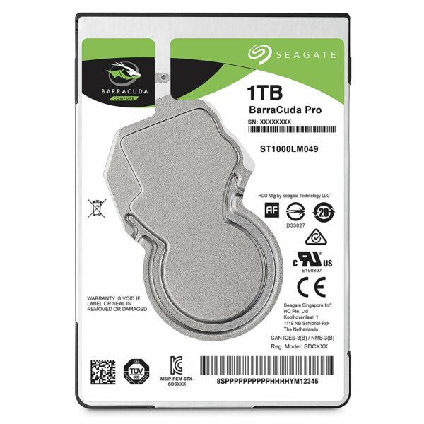 HDD notebook SEAGATE 1 TB, Barracuda, 7200 rpm, buffer 128 MB, 6 Gb/s, S-ATA 3, „ST1000LM049”