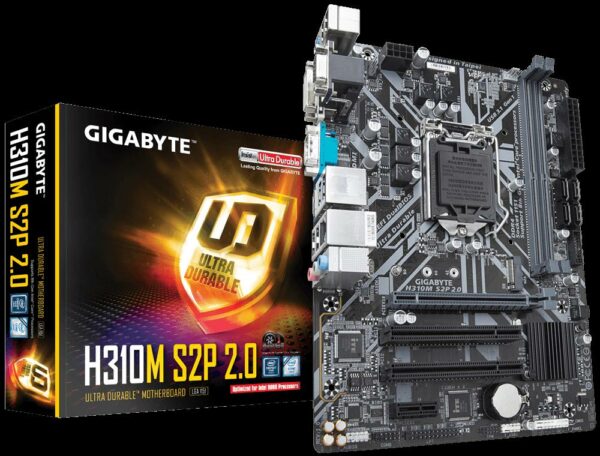 PLACA de BAZA Gigabyte „H310M S2P 2.0”, skt LGA 1151, mATX, Intel H310, 2 x DDR4, max. 32 GB, 4 x SATA, 1 x M.2, 7.1, „H310M S2P 2.0”