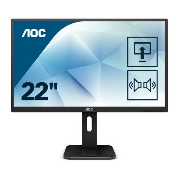 MONITOR AOC 21.5″, home, office, TN, Full HD (1920 x 1080), Wide, 250 cd/mp, 2 ms, VGA, DVI, HDMI, „22P1D” (timbru verde 7 lei)