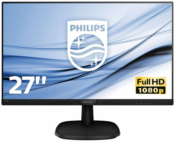 MONITOR PHILIPS 27″, home, office, IPS, Full HD (1920 x 1080), Wide, 250 cd/mp, 8 ms, VGA, DVI, „273V7QSB/00” (timbru verde 7 lei)