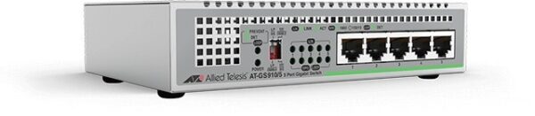 SWITCH ALLIED TELESIS, GS910/5, porturi Gigabit x 5, unmanaged, carcasa metalica, „AT-GS910/5-50” (timbru verde 2 lei)