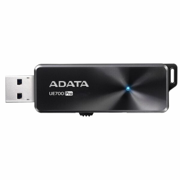 MEMORIE USB 3.2 ADATA 128 GB, retractabila, carcasa aluminiu, negru, „AUE700PRO-128G-CBK” (include TV 0.03 lei)