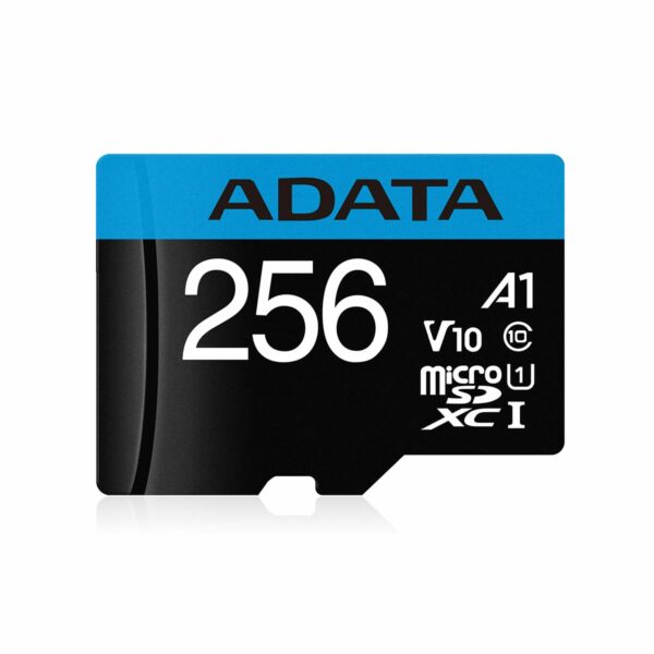 CARD MicroSD ADATA, 256 GB, MicroSDXC, clasa 10, standard UHS-I U1, „AUSDX256GUICL10A1-RA1” (timbru verde 0.03 lei)