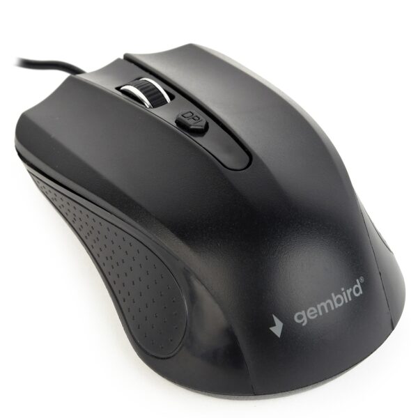 MOUSE GEMBIRD, PC sau NB, cu fir, USB, optic, 1200 dpi, butoane/scroll 4/1, , negru, „MUS-4B-01” (timbru verde 0.18 lei)