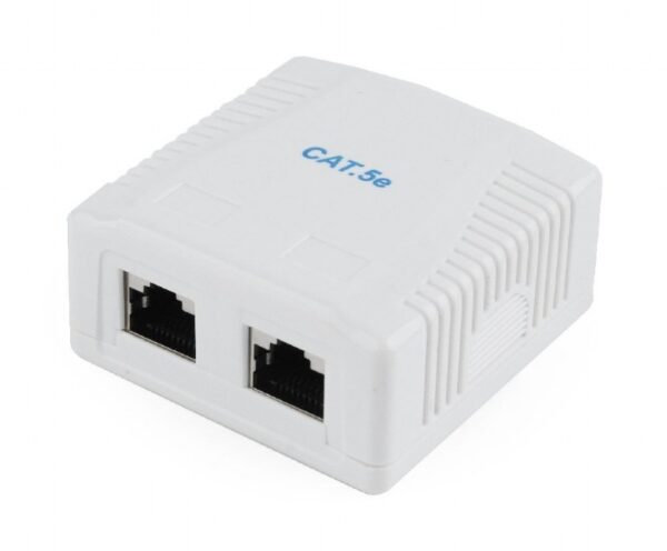 PRIZA RJ45 GEMBIRD Cat5e. pt. FTP, 2 x RJ45, include kit montare, white, „NCAC-2F5E-01”