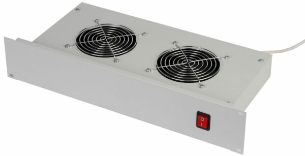 PANOU ventilatie TRITON pentru rack de podea 19, 2 ventilatoare 230V/60W cu termostat, flux axial, gri „RAC-CH-X01-A1” (include TV 10lei)