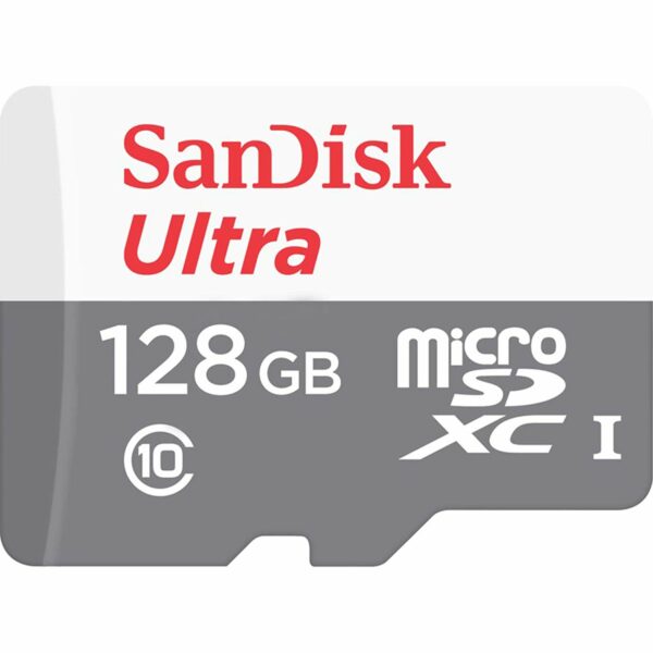 CARD MicroSD SANDISK, 128 GB, microSDXC, clasa 10, standard UHS-I U1, „SDSQUNS-128G-GN6MN” (include TV 0.03 lei)