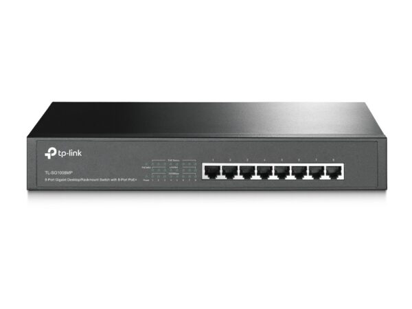 SWITCH TP-LINK POE 8 porturi Gigabit (8 PoE), IEEE 802.3af, carcasa metalica „TL-SG1008MP” (timbru verde 2 lei)