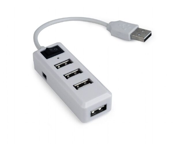 HUB extern GEMBIRD, porturi USB: USB 2.0 x 4, conectare prin USB 2.0, cablu 0.15 m, alb, „UHB-U2P4-21” (include TV 0.8lei)