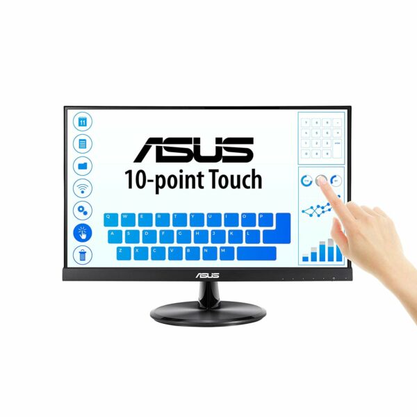 MONITOR ASUS 21.5″, home, office, touchscreen, IPS, Full HD (1920 x 1080), Wide, 250 cd/mp, 5 ms, VGA, HDMI, „VT229H” (timbru verde 7 lei)