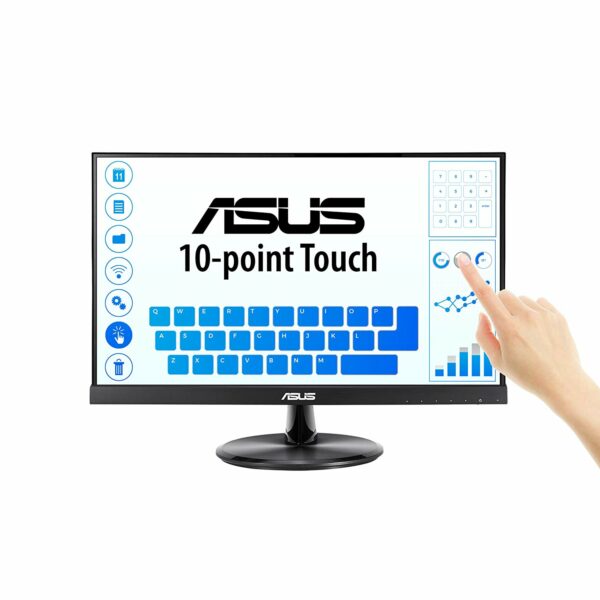 MONITOR ASUS 21.5″, home, office, touchscreen, IPS, Full HD (1920 x 1080), Wide, 250 cd/mp, 5 ms, VGA, HDMI, „VT229H” (timbru verde 7 lei)