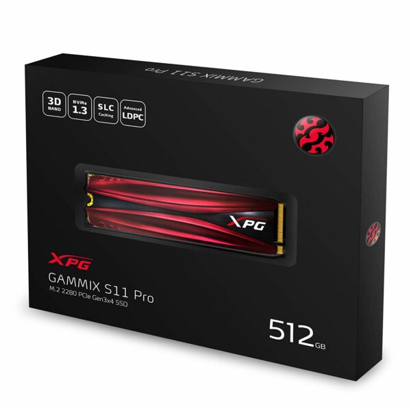 SSD ADATA, Gammix S11 PRO, 512 GB, M.2, PCIe Gen3.0 x4, 3D Nand, R/W: 3500/2300 MB/s, „AGAMMIXS11P-512GTC”