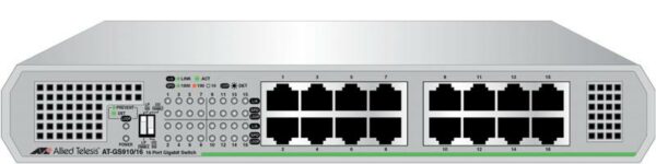 SWITCH ALLIED TELESIS, GS910/16, porturi Gigabit x 16, unmanaged, carcasa metalica, „AT-GS910/16-50” (timbru verde 2 lei)