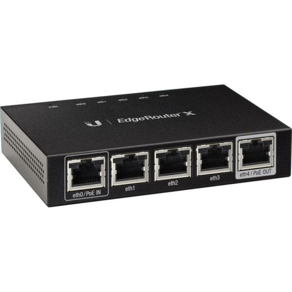 ROUTER Ubiquiti EdgeRouter, wired, port LAN 10/100/1000 x 4, port WAN 10/100/1000 x 1, „ER-X” (timbru verde 0.8 lei)