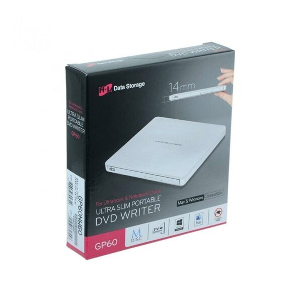 DVD-RW extern, LG, interfata USB 2.0, alb, „GP60NW60” (timbru verde 0.8 lei)