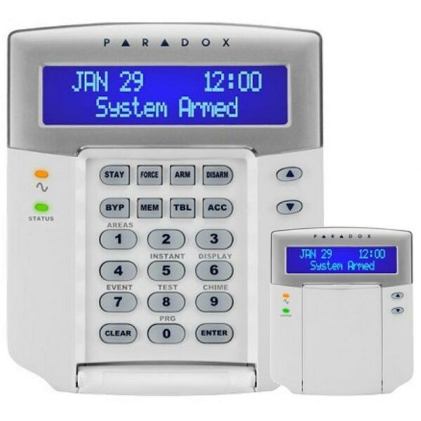 TASTATURA alarma Paradox, LCD 32 caractere, compatibila cu EVO192, etichete programabile, usita deprotectie, „K641” (timbru verde 0.18 lei)