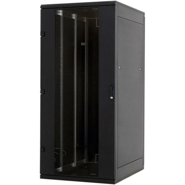 TRITON RACK de PODEA 19″ 22U 600x800mm usa fata sticla panourilaterale/spate detasabile sectiuni pentru ventilatie activa, sectiuniacces cabluri sus/jos/spate IP20 negru „RMA-22-A68-BAX-A1”