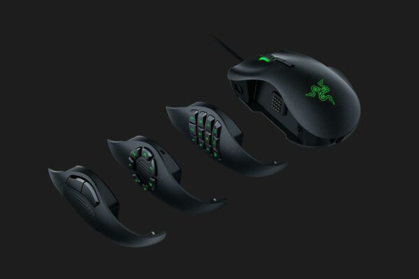 MOUSE RAZER, „Naga Trinity”, gaming, cu fir, USB, optic, 16000 dpi, butoane/scroll 19/1, iluminare, butoane programabile, negru, „RZ01-02410100-R3M1” (timbru verde 0.18 lei)