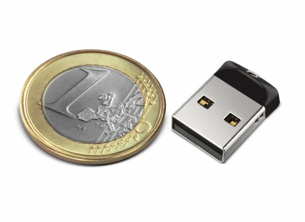 MEMORIE USB 2.0 SANDISK 64 GB, profil mic, carcasa metalic & plastic, negru / argintiu, „SDCZ33-064G-G35” (timbru verde 0.03 lei)