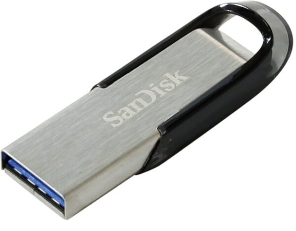 MEMORIE USB 3.0 SANDISK 128 GB, clasica, carcasa metalic, negru / argintiu, „SDCZ73-128G-G46B” (timbru verde 0.03 lei)