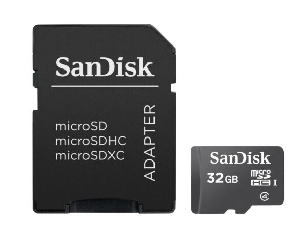 CARD MicroSD SANDISK, 32 GB, microSDHC, clasa 4, „SDSDQM-032G-B35A” (timbru verde 0.03 lei)