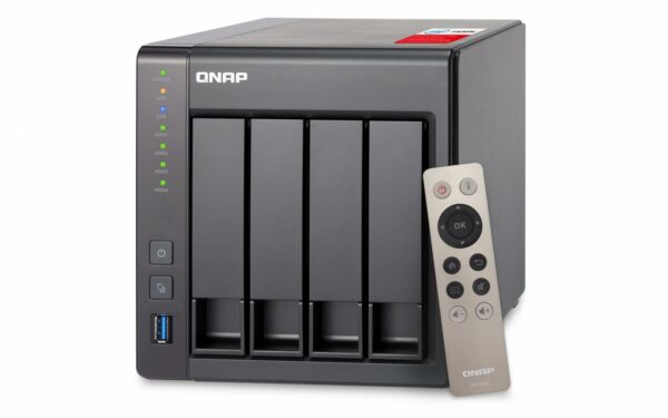 NAS QNAP, tower, HDD x 4, capacitate maxima 32 TB, memorie RAM 2 GB, RJ-45 (Gigabit) x 2, porturi USB 2.0 x 2 | USB 3.0 x 2 | HDMI, „TS-451+-2G” (include TV 3.50lei)
