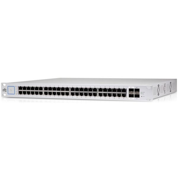 SWITCH PoE UBIQUITI, „UNIFI SWITCH 8″port Gigabit x 48, SFP SFP+ x 4, managed, rackabil, carcasa metalica, „US-48-500W” (timbru verde 2 lei)