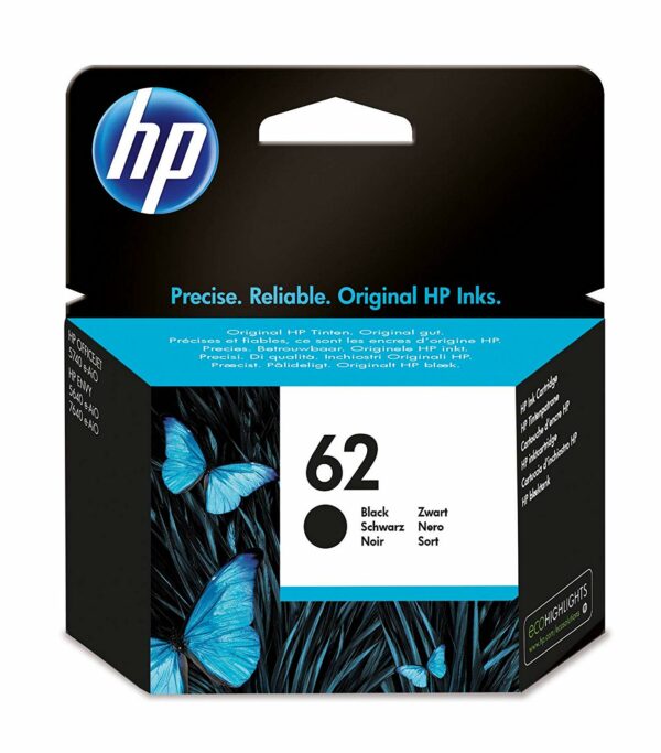 Cartus Cerneala Original HP Black, nr.62, pentru Envy 5640 AIO| OfficeJet 200 Mobile| OfficeJet 250 Mobile AIO, 200, (timbru verde 0.15 lei), „C2P04AE”