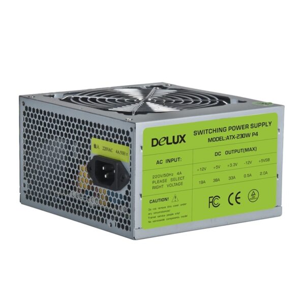 SURSA DELUX 500 (250W for 500W Desktop PC), Fan 12cm, Conector 20+4 pini, 2xSATA, 2xMolex, 1xSmall 4 pini, „DLP-23D-500”, (timbru verde 2 lei)