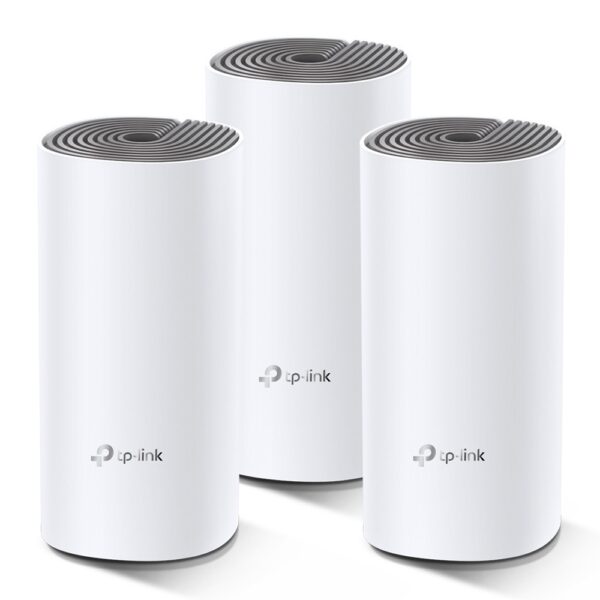 MESH TP-LINK, wireless, router AC1200, pt interior, 1200 Mbps, port LAN, WAN, 2.4 GHz | 5 GHz, antena interna x 2, standard 802.11ac, „Deco E4(3-pack)” (timbru verde 2.00 lei)