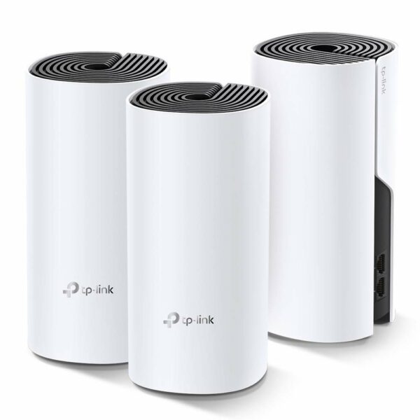 MESH TP-LINK, wireless, router AC1200, pt interior, 1200 Mbps, port LAN, WAN, 2.4 GHz | 5 GHz, antena externa x 2, standard 802.11ac, „Deco M4(3-pack)” (timbru verde 2.00 lei)