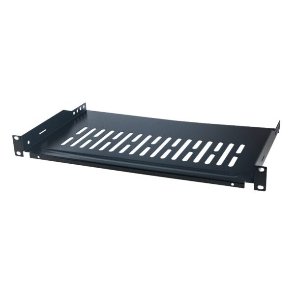 RAFT FIX LOGILINK 1U pentru rack 19″, adancime 250mm, sarcina maxima 10Kg, vopsea antistatic, otel 1.5mm, black, „SF1C35B”