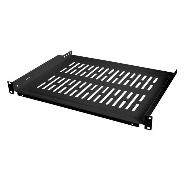 RAFT FIX LOGILINK 1U pentru rack 19″, adancime 350mm, sarcina maxima 10Kg, vopsea antistatic, otel 1.5mm, black, „SF1C45B”