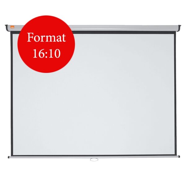 ECRAN proiectie NOBO, manual, format 16 : 10, fixare perete | tavan, 175 x 109 cm, „1902392W”