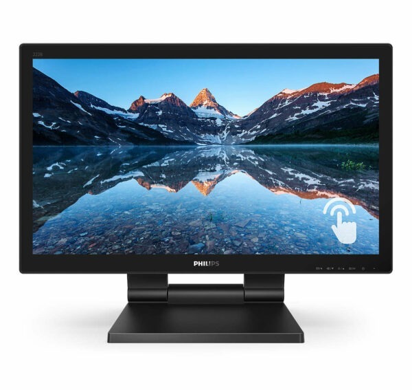 MONITOR PHILIPS 21.5″, home, office, touchscreen, TN, Full HD (1920 x 1080), Wide, 250 cd/mp, 1 ms, VGA, DVI, HDMI, DisplayPort, „222B9T/00” (timbru verde 7 lei)