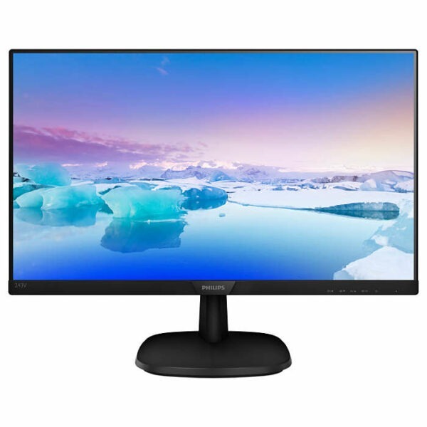 MONITOR PHILIPS 23.8″, home, office, IPS, Full HD (1920 x 1080), Wide, 250 cd/mp, 5 ms, VGA, DVI, HDMI, „243V7QDAB/00” (timbru verde 7 lei)