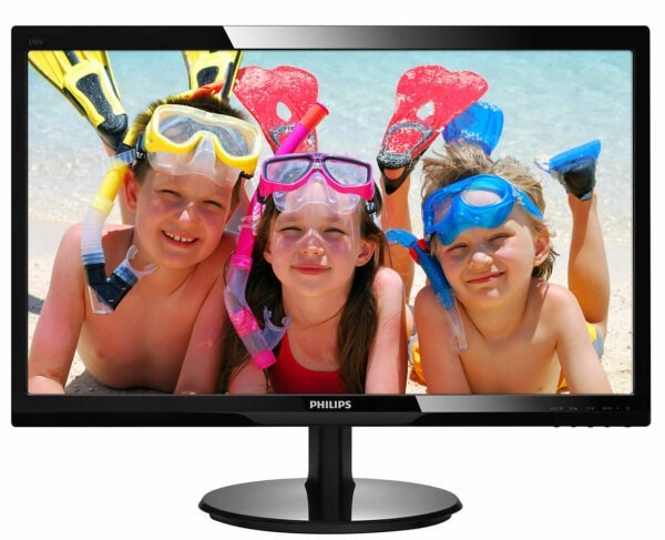 MONITOR PHILIPS 24″, home, office, TFT, Full HD (1920 x 1080), Wide, 250 cd/mp, 1 ms, VGA, DVI, HDMI, „246V5LDSB/00” (timbru verde 7 lei)