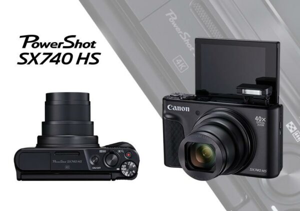 Camera foto CANON PowerShot SX740HS BK, 20.3 MP, senzor CMOS tip 1/2,3, cu iluminare din spate, 40x Zoom optic, 40x Zoom digital, 3″ LCD rabatabil, processor imagine DIGIC 8, focalizare TTL,WiFi, GPS, Bluetooth, negru „2955C002AA”