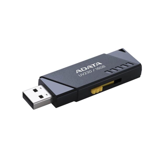 MEMORIE USB 2.0 ADATA 16 GB, retractabila, carcasa plastic, negru, „AUV230-16G-RBK” (timbru verde 0.03 lei)