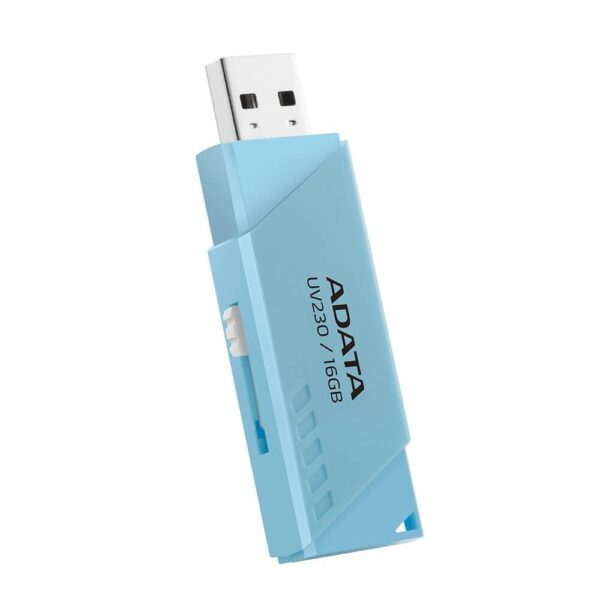 MEMORIE USB 2.0 ADATA 16 GB, retractabila, carcasa plastic, albastru, „AUV230-16G-RBL” (timbru verde 0.03 lei)
