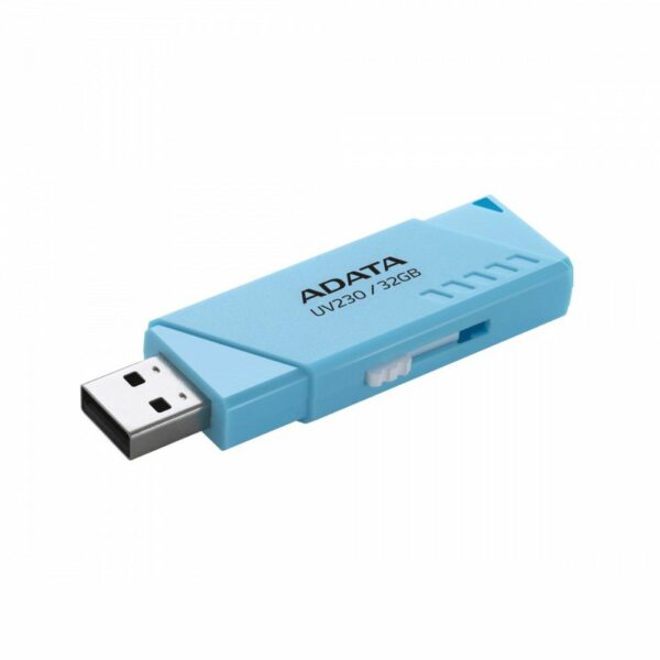 MEMORIE USB 2.0 ADATA 32 GB, retractabila, carcasa plastic, albastru, „AUV230-32G-RBL” (timbru verde 0.03 lei)