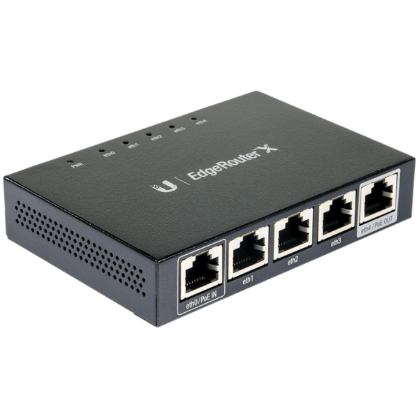 ROUTER Ubiquiti EdgeRouter X 5, wired, port LAN 10/100/1000 x 4, port WAN 10/100/1000 x 1, „ER-X-EU” (timbru verde 0.8 lei)