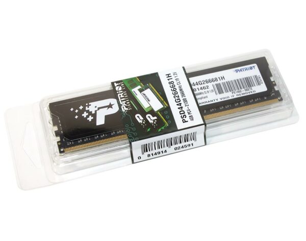 Memorie DDR Patriot DDR4 4 GB, frecventa 2666 MHz, 1 modul, radiator, „PSD44G266681H”