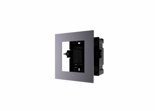 PANOU frontal HIKVISION, pt modul videointerfon modular Hikvision DS-KD-ACF1, montare incastrata, aluminiu, doza de plastic inclusa, 134mm x 124mm x 4mm, „DS-KD-ACF1”