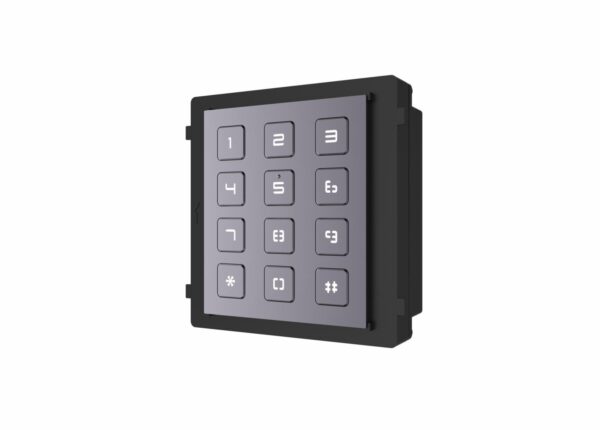 MODUL extensie HIKVISION, pt videointerfon cu tastatura, permite formarea codului de apartament sau a codului de acces, montaj aplicat sau ingropat (accesoriile de montaj nu sunt incluse), iluminare pe timp de noapte „DS-KD-KP”